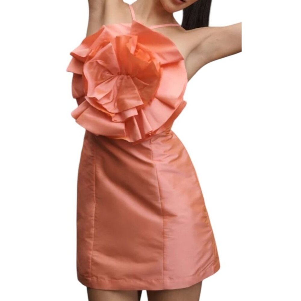 Anthropologie Womens XS Atsu Oversized Rosette‎ Mini Dress NWT